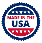A blue and red Made in USA Logo
